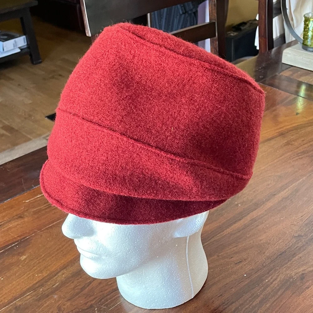 Women's Red Wool Slouch Wool Hat - Soft Winter Headwear